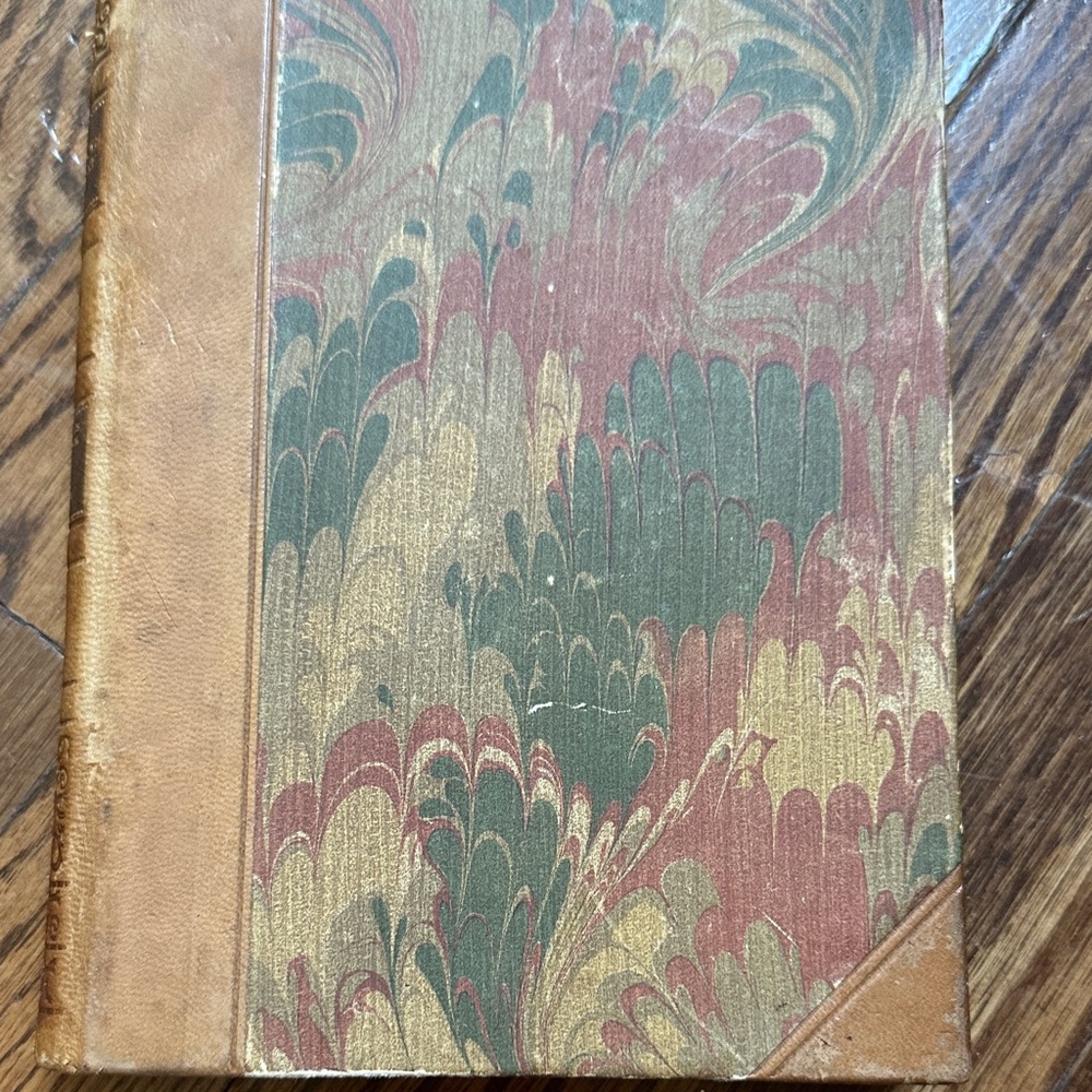 Mystik og mystikere  gyldensale biblioVintage Leather and Marbled Hardcover Book
